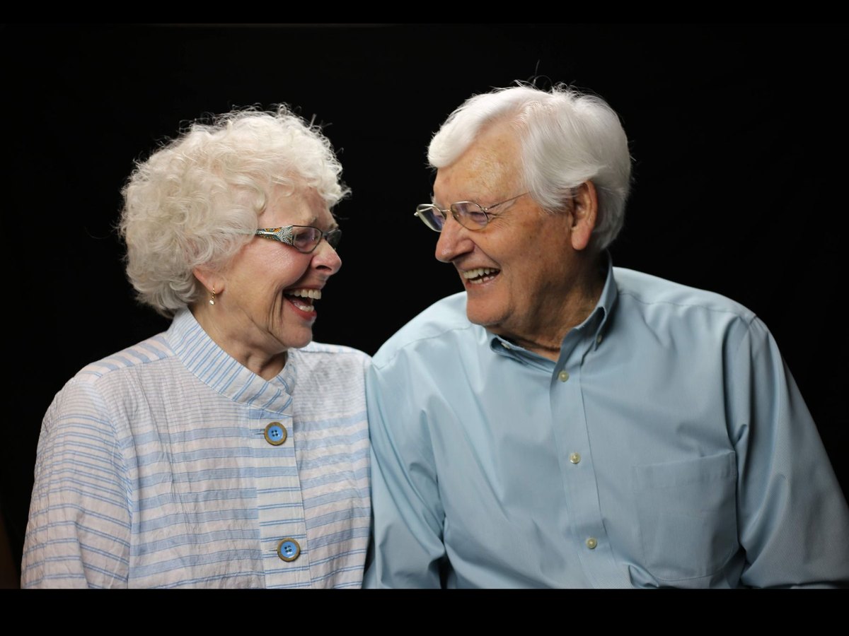 Senior couple sharing a laugh